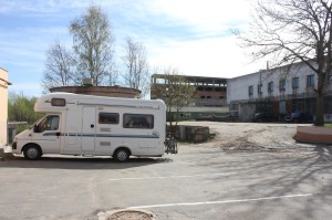 Intourist Hotel car park.  We thought we were in the Gulag!