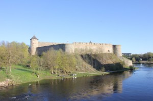 6451 Ivangorod Fortress, Border crossing Ivangorod, Russia - Narva, Estonia 10 May 2015